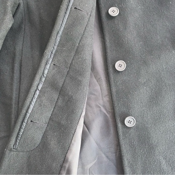 Larry Levine Vintage Black Full Length 100% Wool Collarless Winter Coat Size 16 - Picture 5 of 12